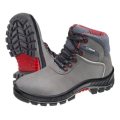 Bota Botina ocupacional em couro (nubuck) Premier Cinza CA. 41369 - Marluvas