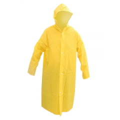 Capa de chuva amarela sintética com forro pvc