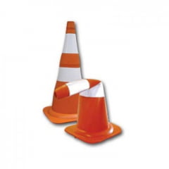 Cone emborrachado 70 cm com faixas refletivas