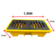 PALLET DE CONTENÇÃO PARA 2 TAMBORES PERFIL BAIXO