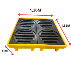 PALLET DE CONTENÇÃO PARA 4 TAMBORES PERFIL BAIXO