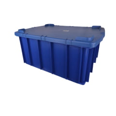 Caixa Organizadoras plástica com tampa 26 Litros Azul