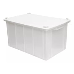 Caixa Organizadoras plástica com tampa 26 Litros Branca