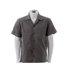 Camisa de brim Uniforme 100% algodão Manga Curta - Cinza